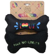 Wholesale - 2 Pack Pet Toys - Woven Black Bone "Love" and Black Sherpa Bone and Green Writing "Has no Limits" C/P 24, UPC: 195010148184